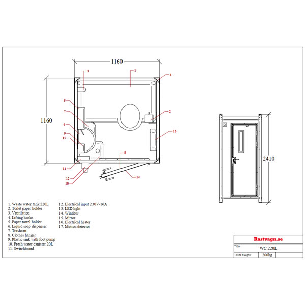 Sanitærmodul WC220L - Royale Nordic