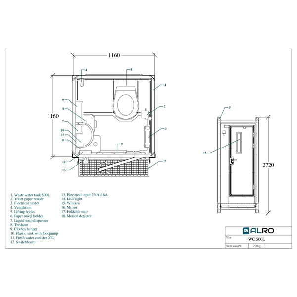 Sanitærmodul WC500L - Royale Nordic